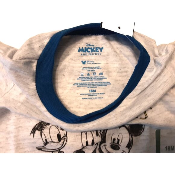 Disney Mickey & Friends Little Buddies Toddler T-Shirt With Colorful Sleeves 18M - Picture 4 of 4